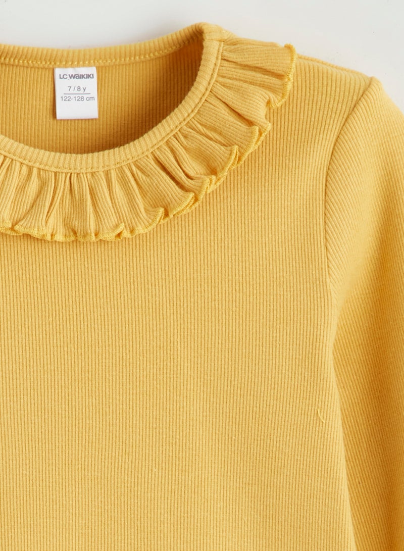 ال سي وايكيكي تيشيرت بناتي كم طويل ساده برقبة دائرية (2 قطعة) - Image 3